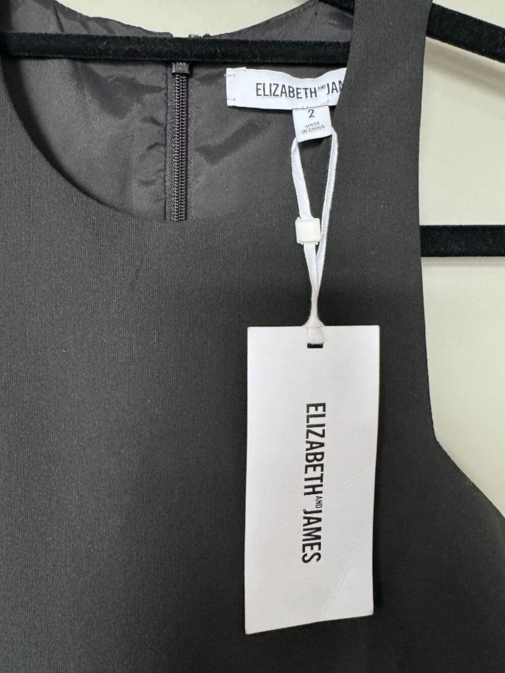 NWT Elizabeth and James Black Claire Asymmetric Hem Dress Size 2 - Picture 5 of 9